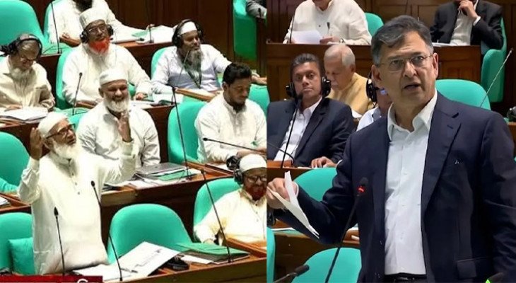 স্বরাষ্ট্রমন্ত্রীর জন্য সংসদে দুই হাত তুলে দোয়া করলেন জামায়াত আমির